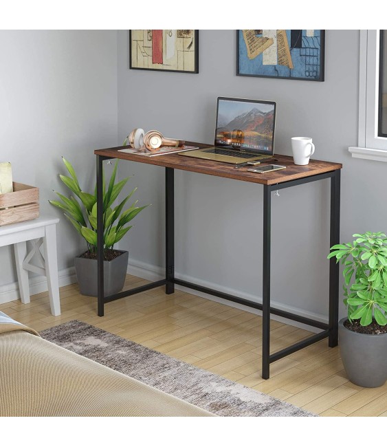 Mesa de estudio plegable de escritorio portátil oficina PC hogar oficina marrón